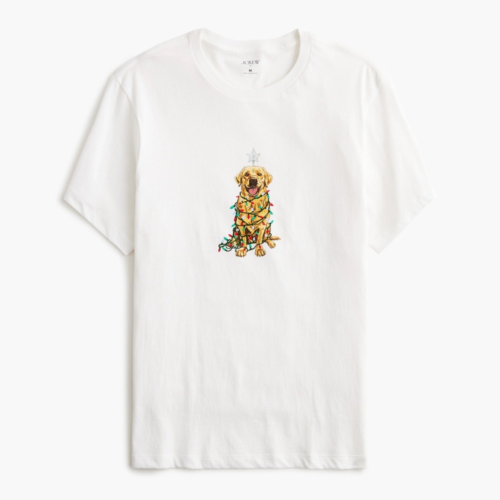 NWT J. Crew Holiday Dog Graphic Tee